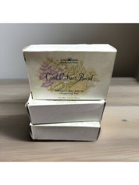 3x Bath & Body Works COOL CITRUS BASIL Bar Soap 2 oz Discontinued Y2K NOS